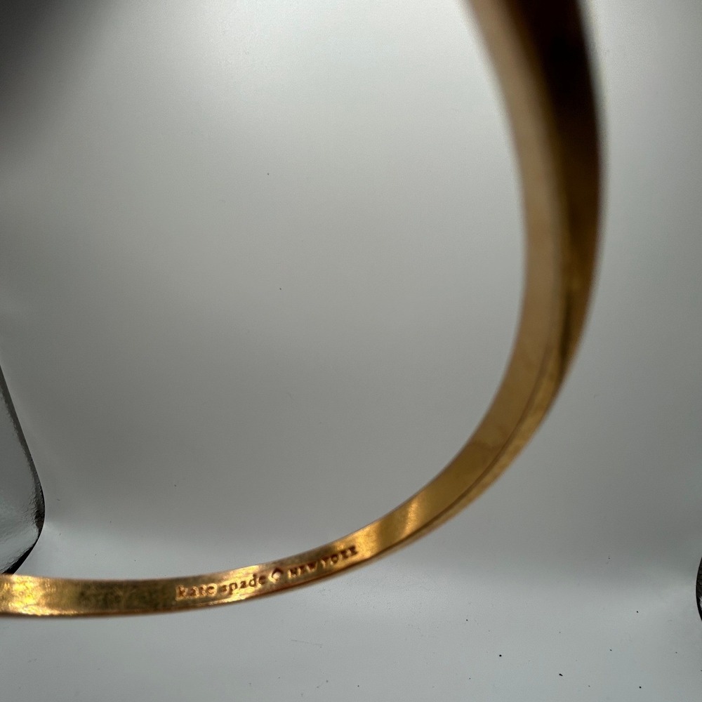 Kate Spade New York Enamel Dot Bangle Bracelet Gold Tone White#321 - Picture 2 of 5
